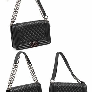 Elegant Black Quilted Shoulder Bag